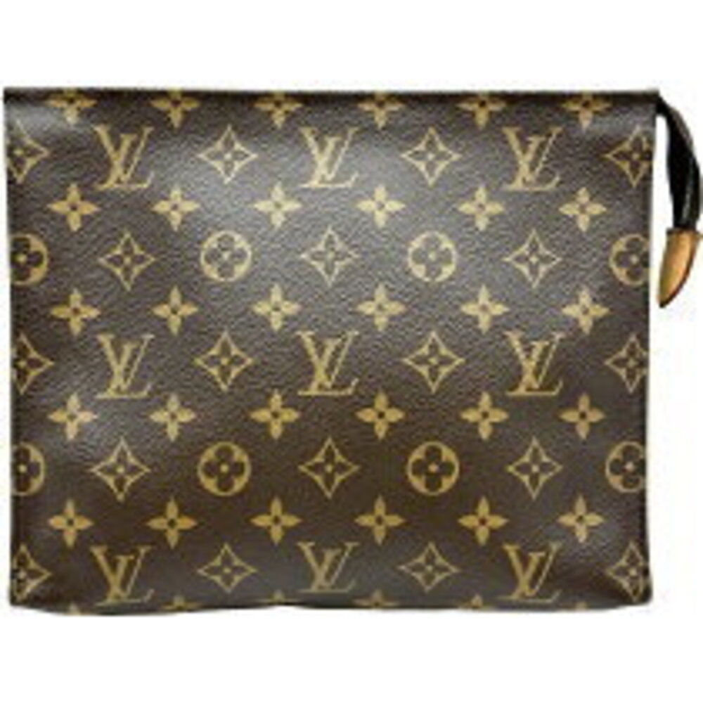Louis Vuitton Pochette Toilette Monogram Canvas Clutch Bag Brown